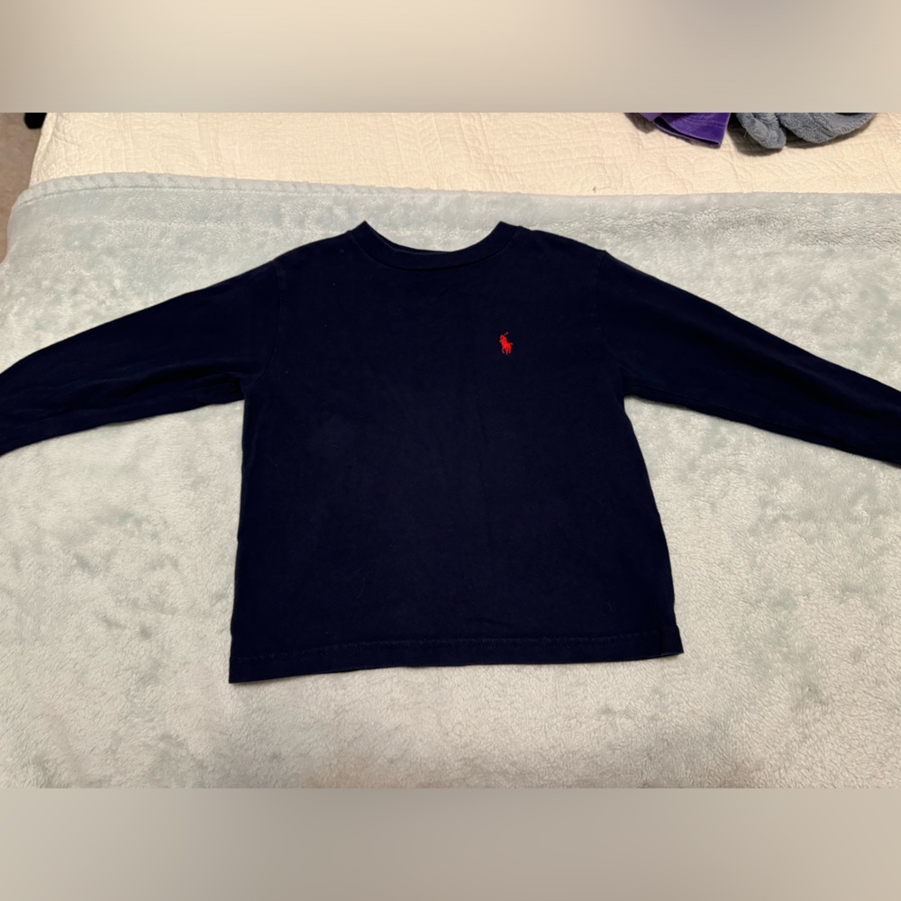 RALPH LAUREN-Boys/Toddlers size 2T NAVY Long Sleeve Shirt/ Pre-owned.